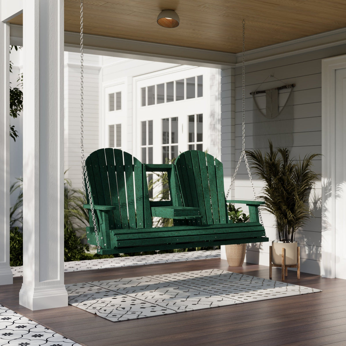 Heritage 5' Swing With Console Porch Swing