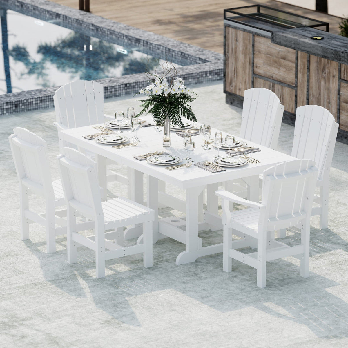 Heritage 7-Piece 44"x72" Dining Set Dining Set