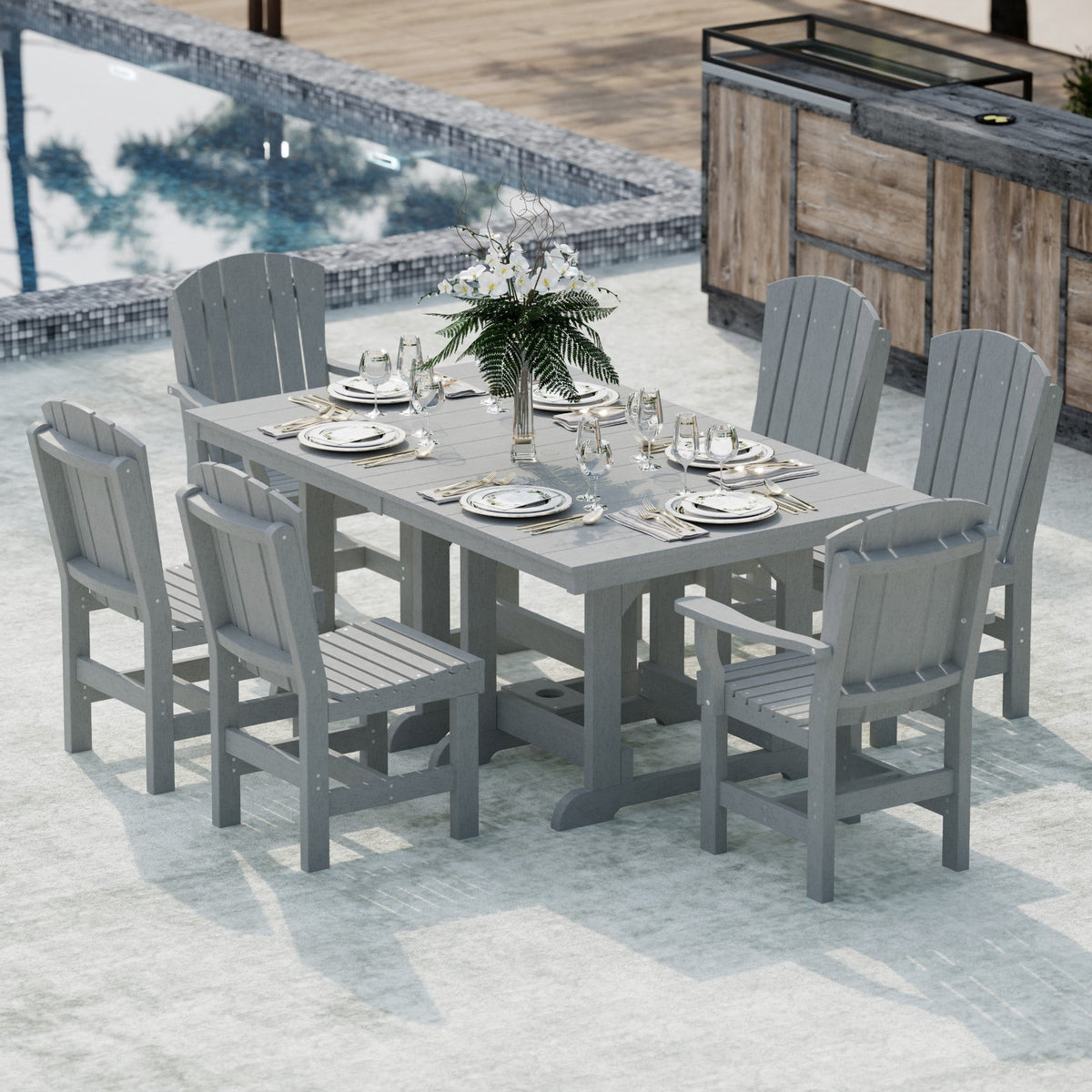 Heritage 7-Piece 44"x72" Dining Set Dining Set