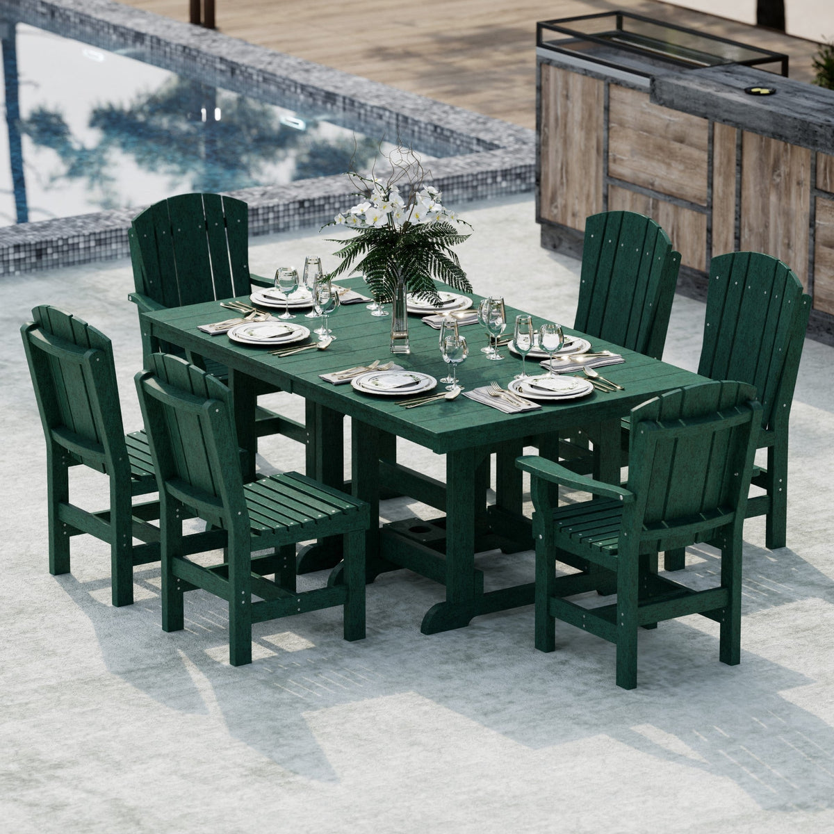 Heritage 7-Piece 44"x72" Dining Set Dining Set