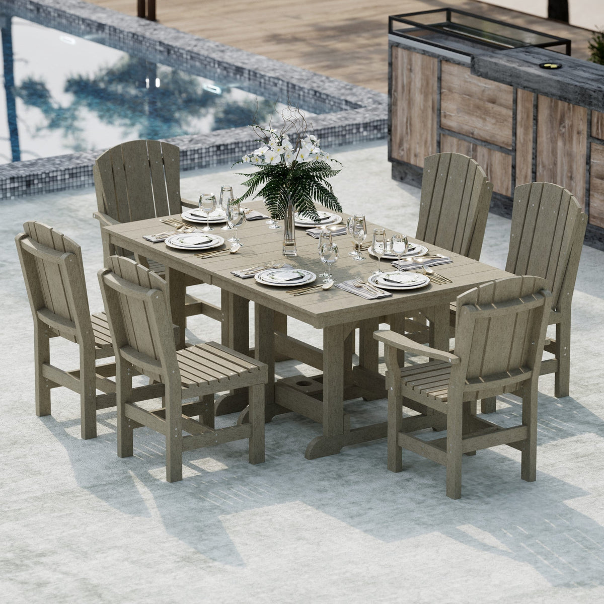 Heritage 7-Piece 44"x72" Dining Set Dining Set