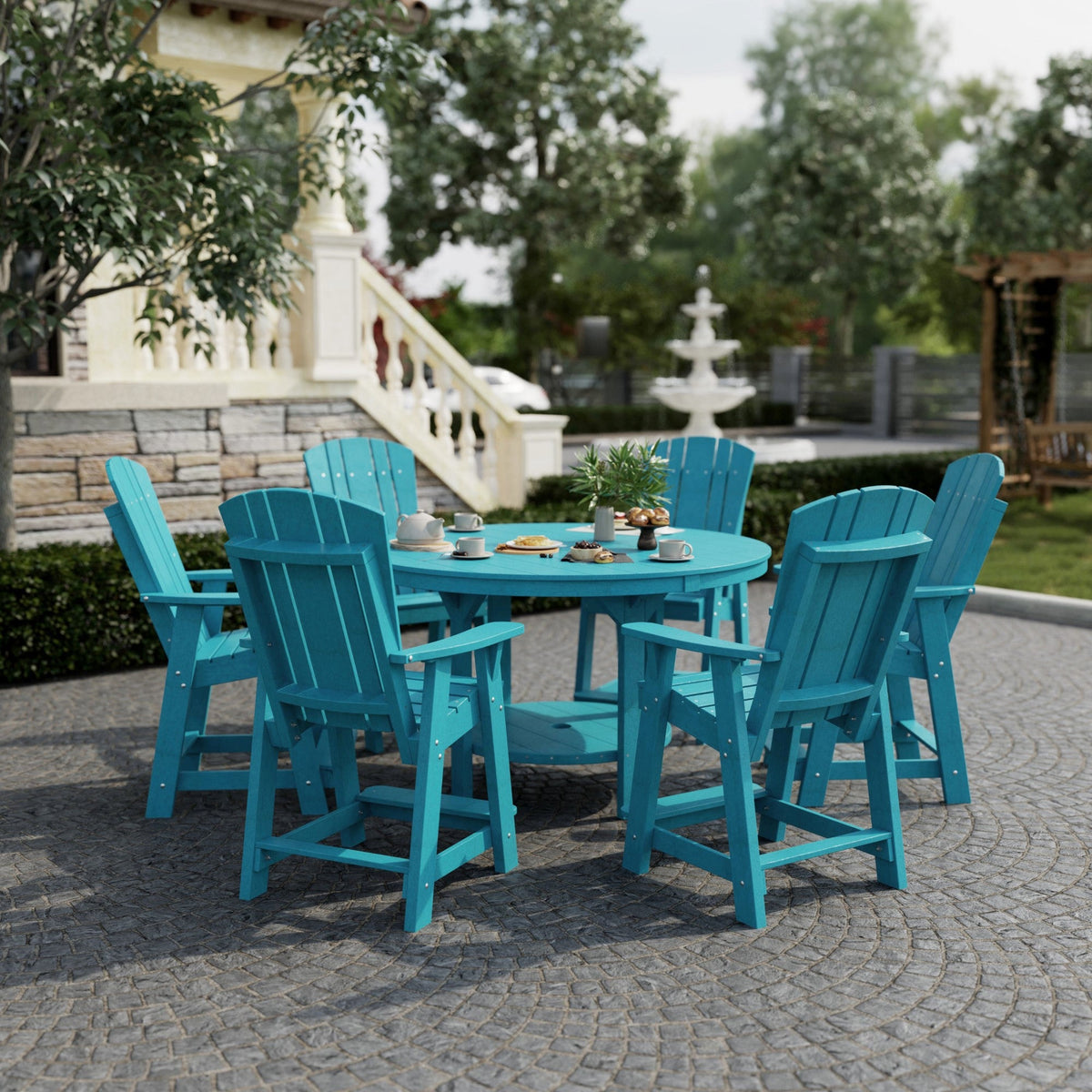 Heritage 7-Piece 60" Pub Counter Set Dining Set