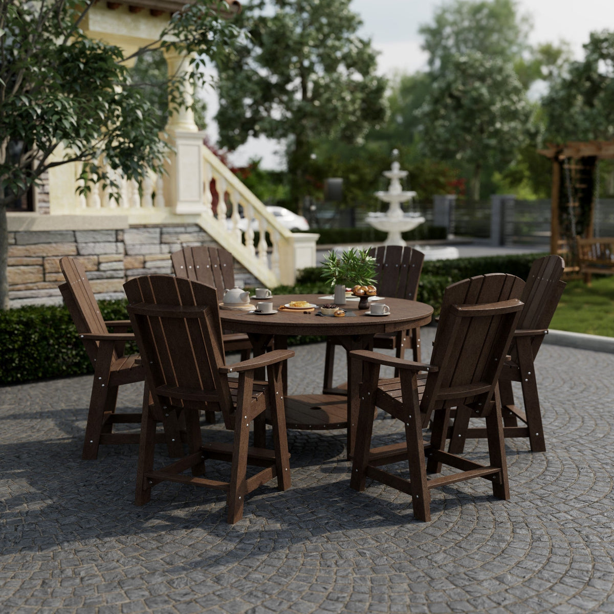 Heritage 7-Piece 60" Pub Counter Set Dining Set