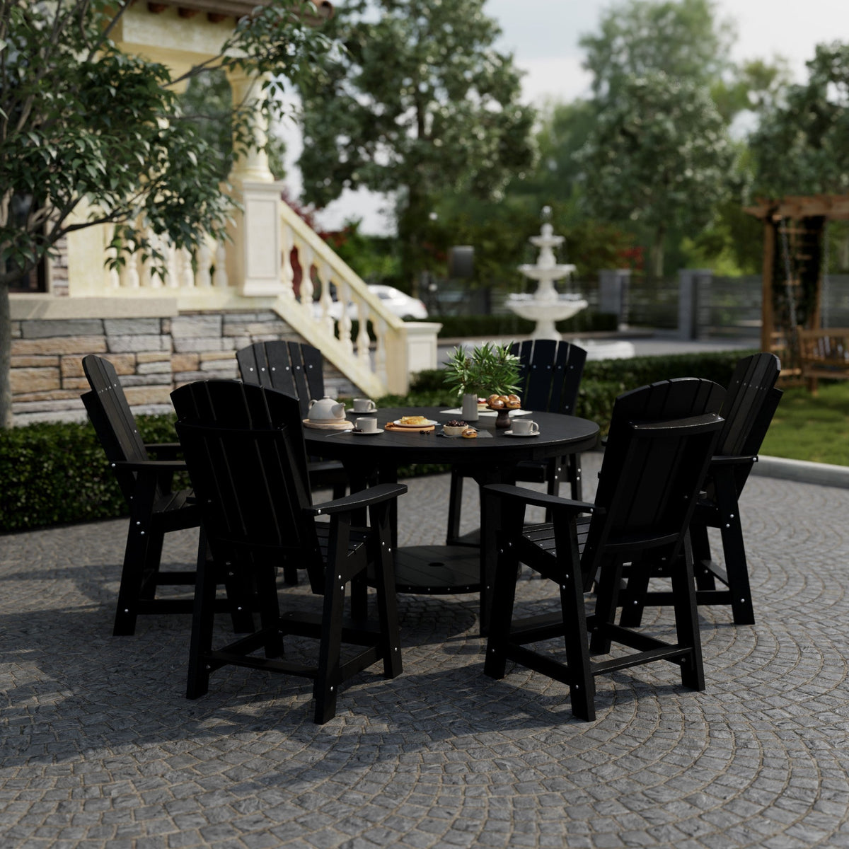 Heritage 7-Piece 60" Pub Counter Set Dining Set