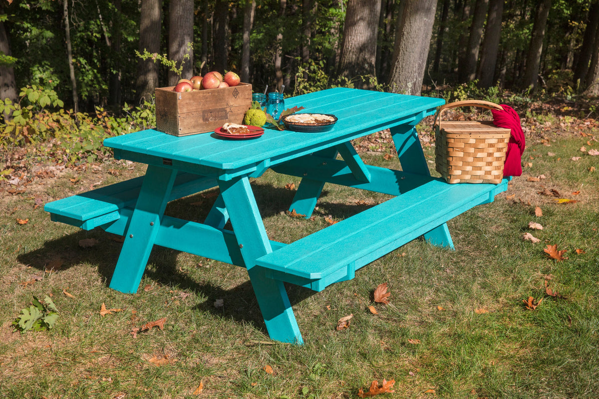 Heritage 72" Picnic Table with Attached Benches Picnic Table