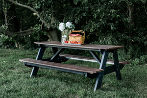 Heritage 72" Picnic Table with Attached Benches Picnic Table