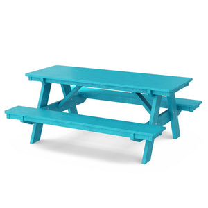 Heritage 72" Picnic Table with Attached Benches Picnic Table