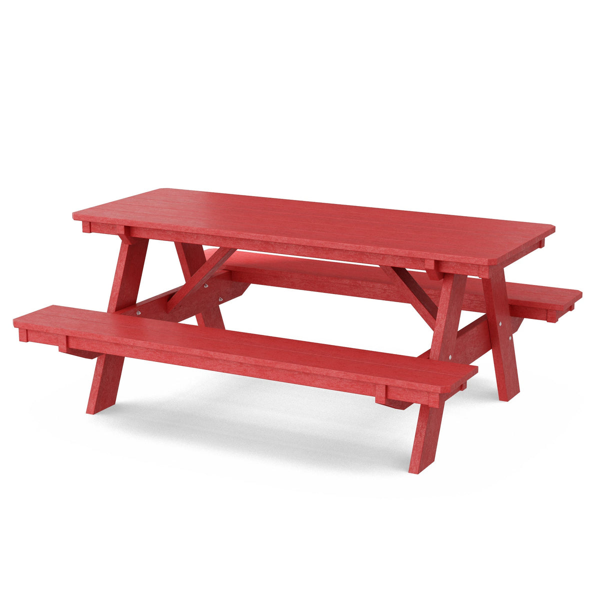 Heritage 72" Picnic Table with Attached Benches Picnic Table
