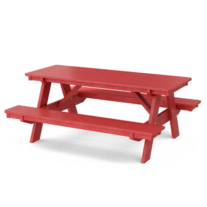 Heritage 72" Picnic Table with Attached Benches Picnic Table