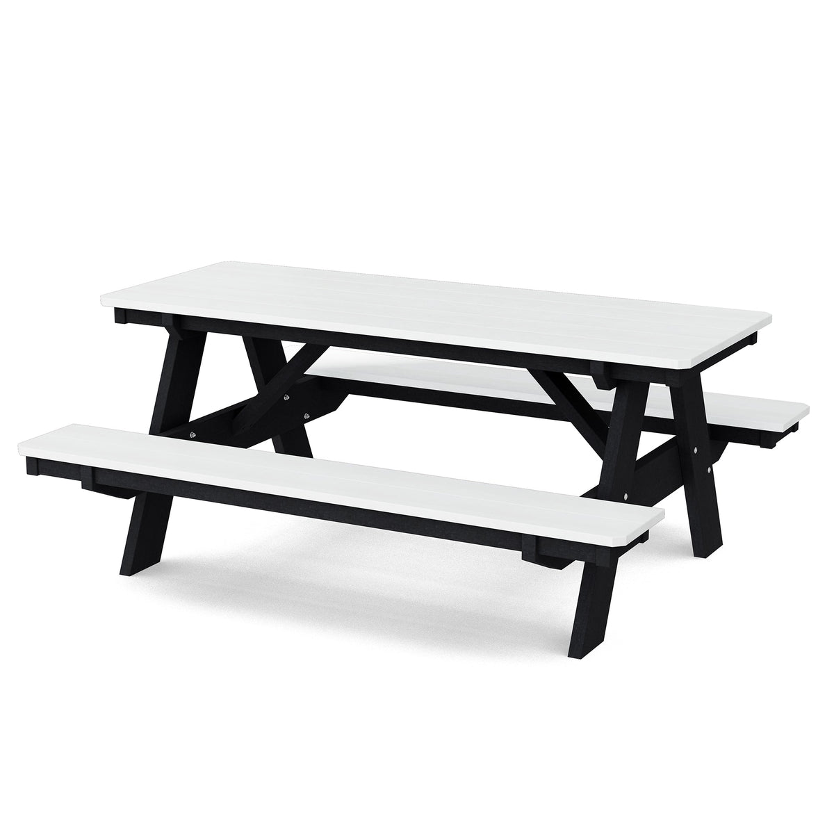 Heritage 72" Picnic Table with Attached Benches Picnic Table