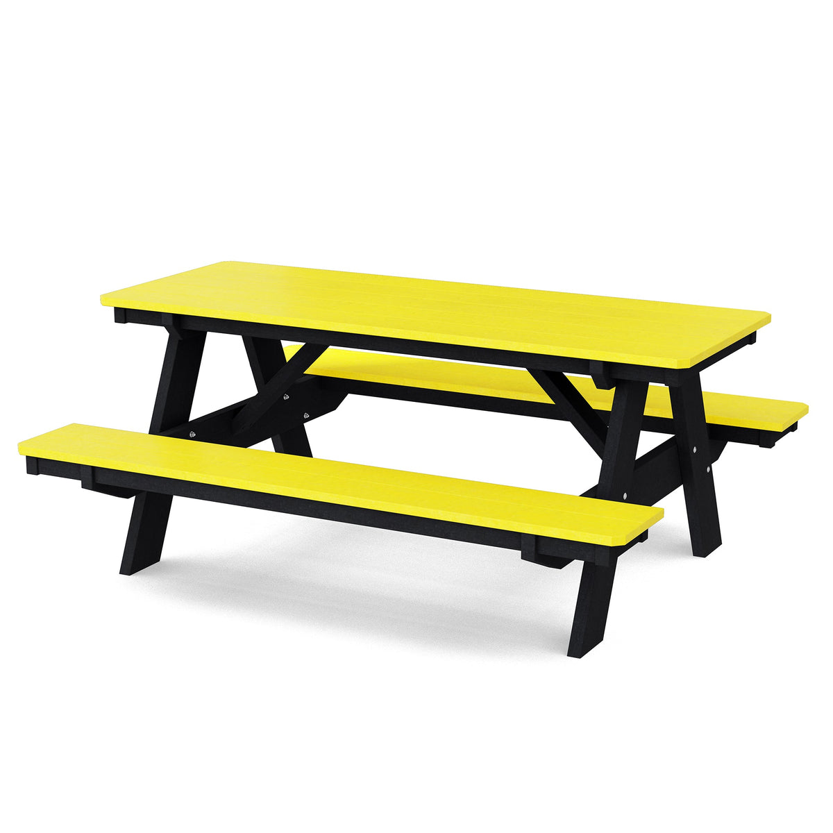 Heritage 72" Picnic Table with Attached Benches Picnic Table