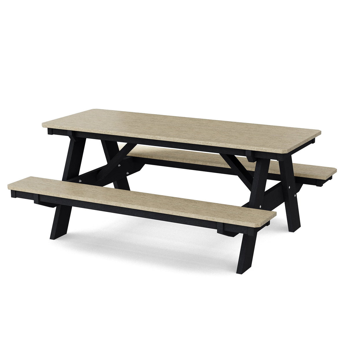 Heritage 72" Picnic Table with Attached Benches Picnic Table