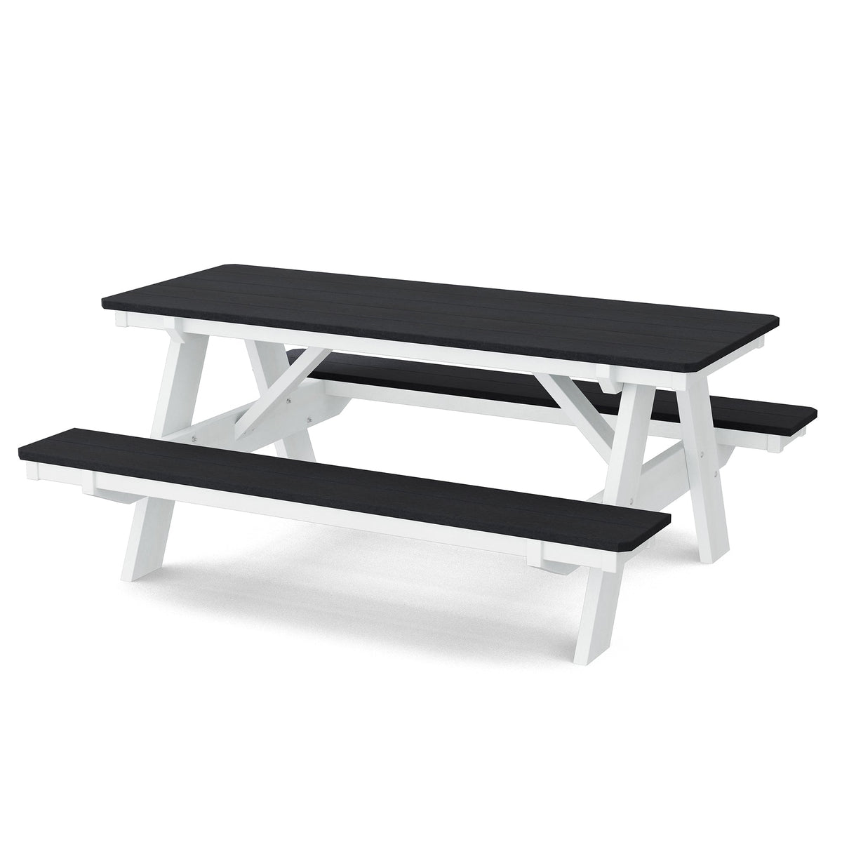 Heritage 72" Picnic Table with Attached Benches Picnic Table