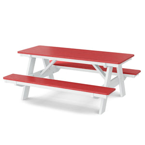 Heritage 72" Picnic Table with Attached Benches Picnic Table