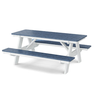 Heritage 72" Picnic Table with Attached Benches Picnic Table