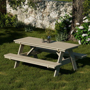 Heritage 72" Picnic Table with Attached Benches Picnic Table