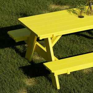 Heritage 72" Picnic Table with Attached Benches Picnic Table