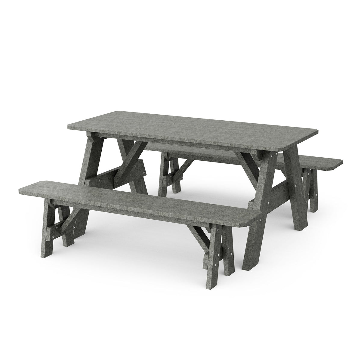 Heritage 72" Picnic Table with Detached Benches Picnic Table