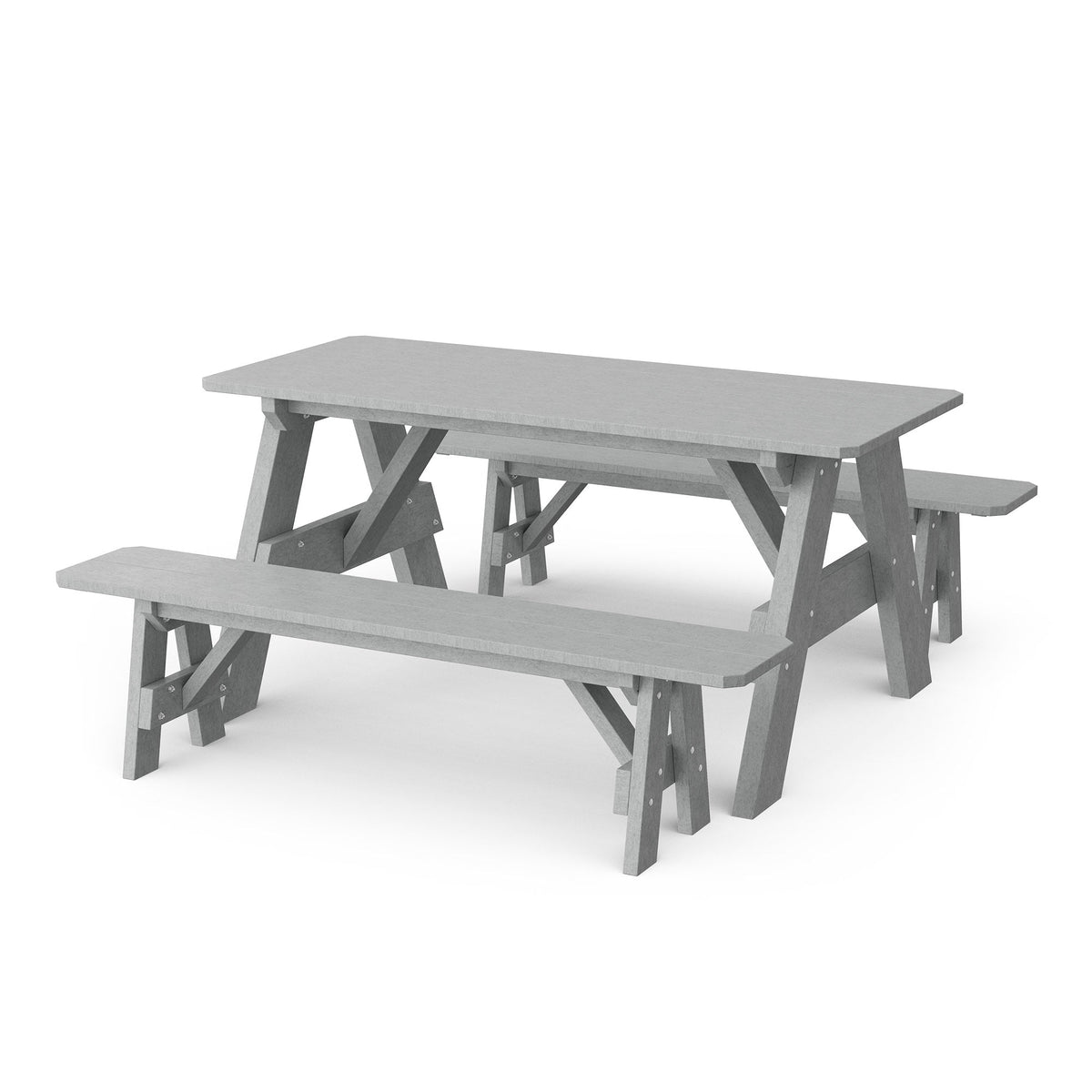 Heritage 72" Picnic Table with Detached Benches Picnic Table