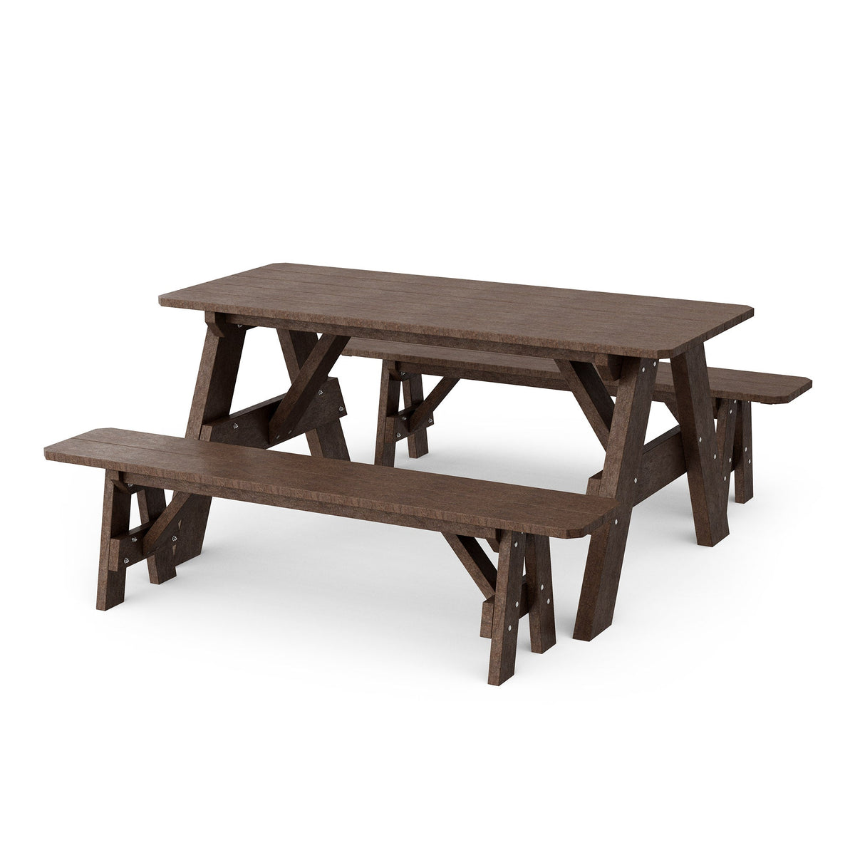 Heritage 72" Picnic Table with Detached Benches Picnic Table