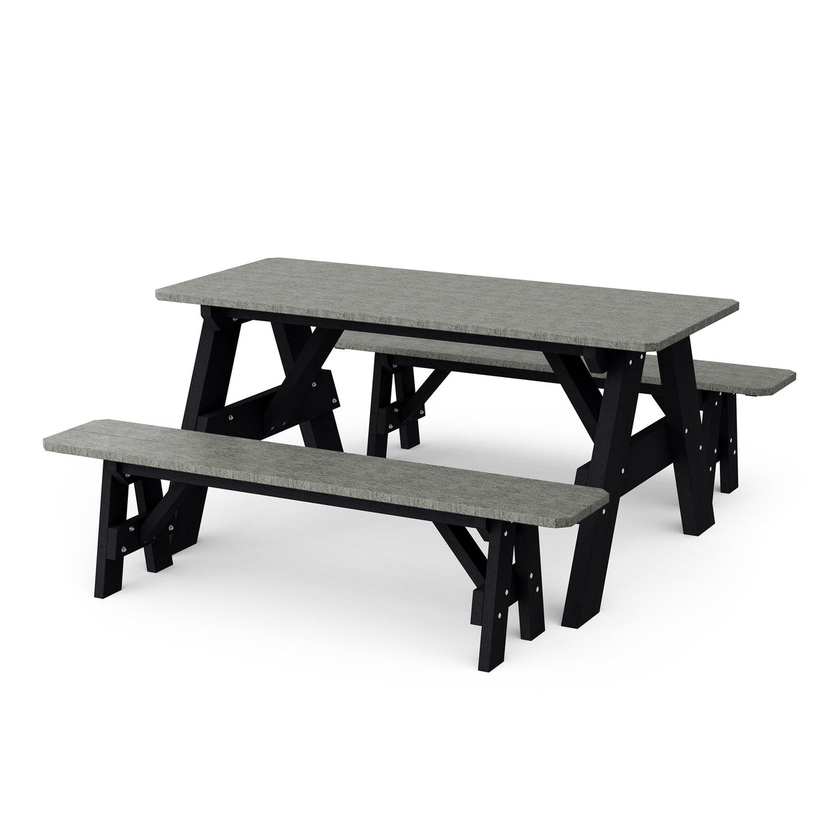 Heritage 72" Picnic Table with Detached Benches Picnic Table