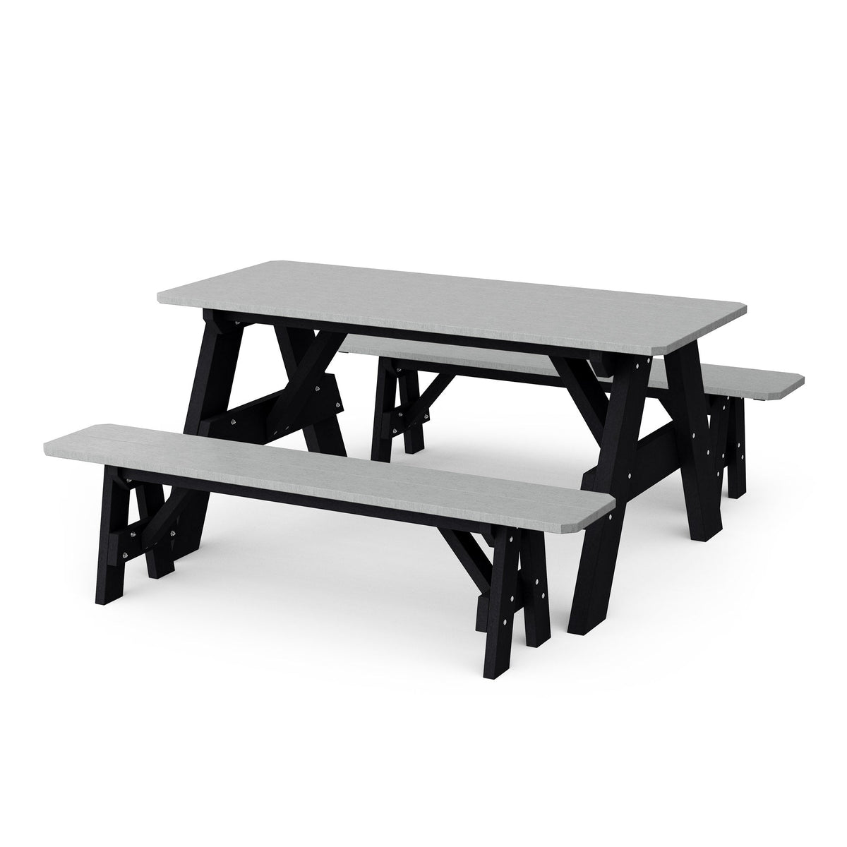 Heritage 72" Picnic Table with Detached Benches Picnic Table