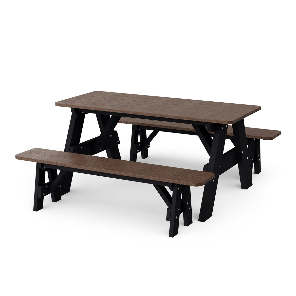 Heritage 72" Picnic Table with Detached Benches Picnic Table