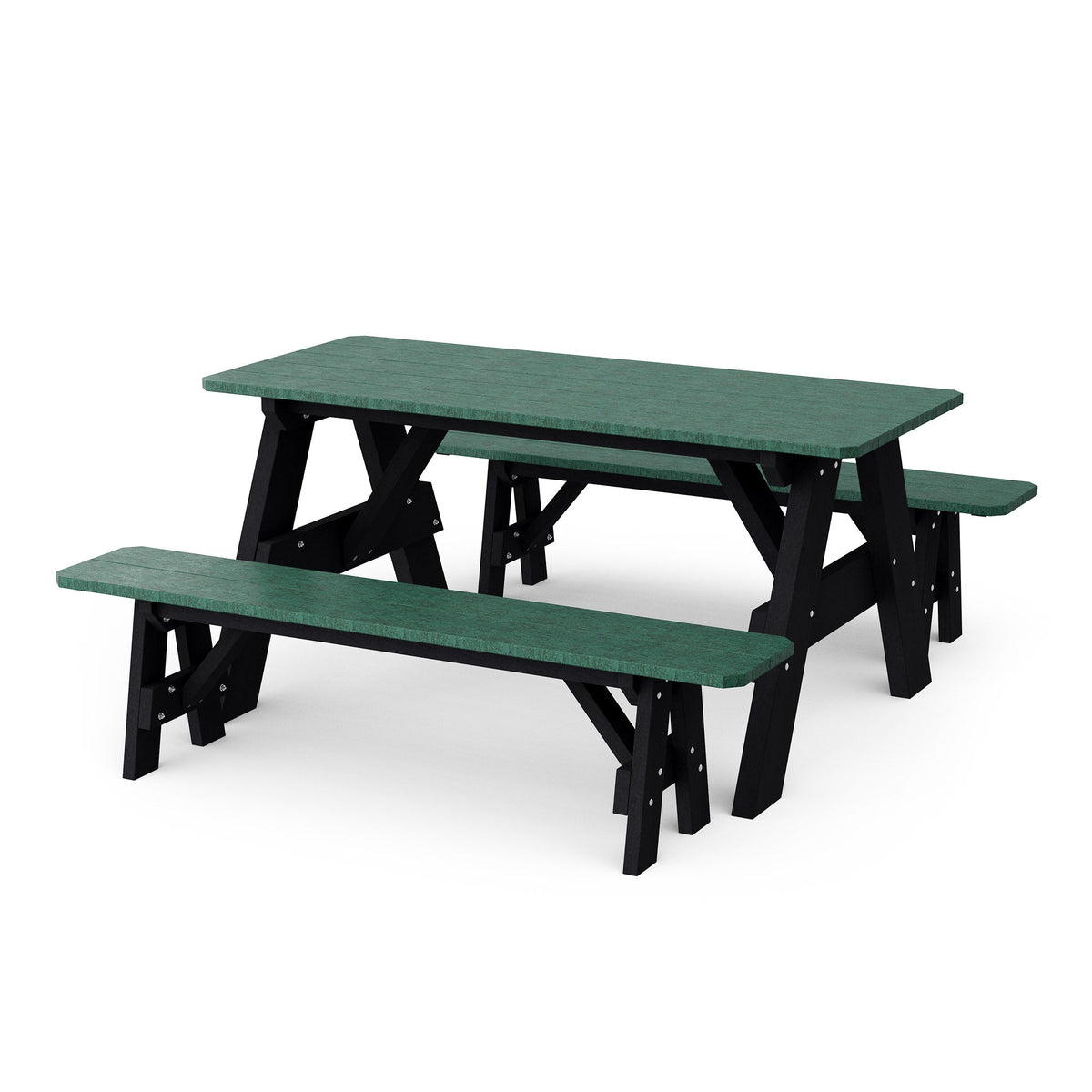 Heritage 72" Picnic Table with Detached Benches Picnic Table