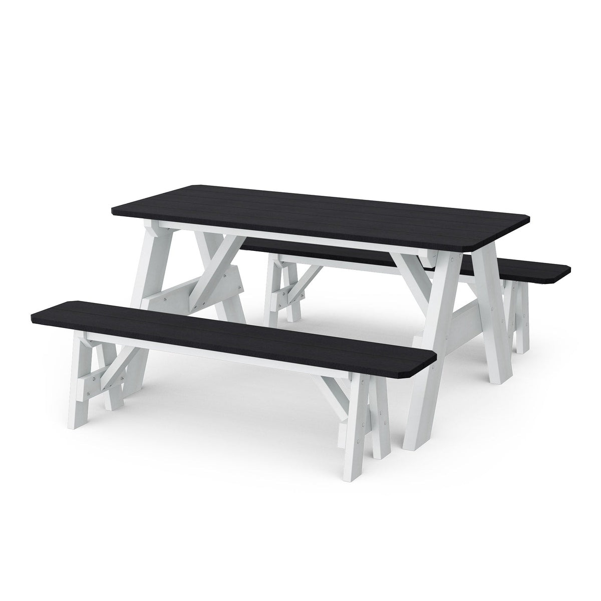 Heritage 72" Picnic Table with Detached Benches Picnic Table