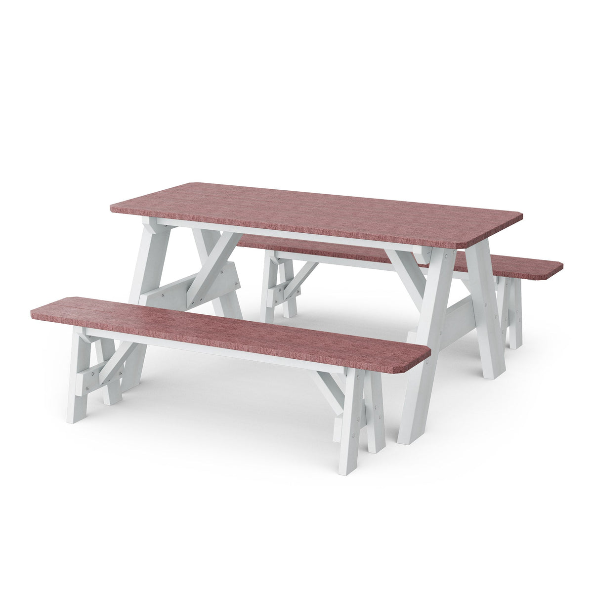 Heritage 72" Picnic Table with Detached Benches Picnic Table