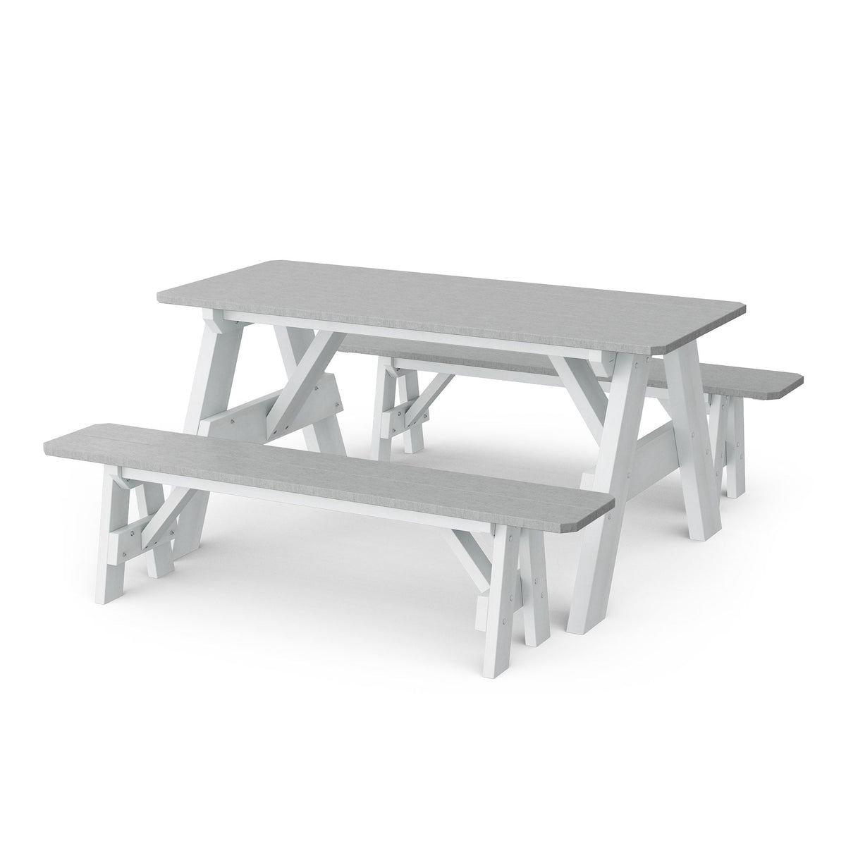 Heritage 72" Picnic Table with Detached Benches Picnic Table