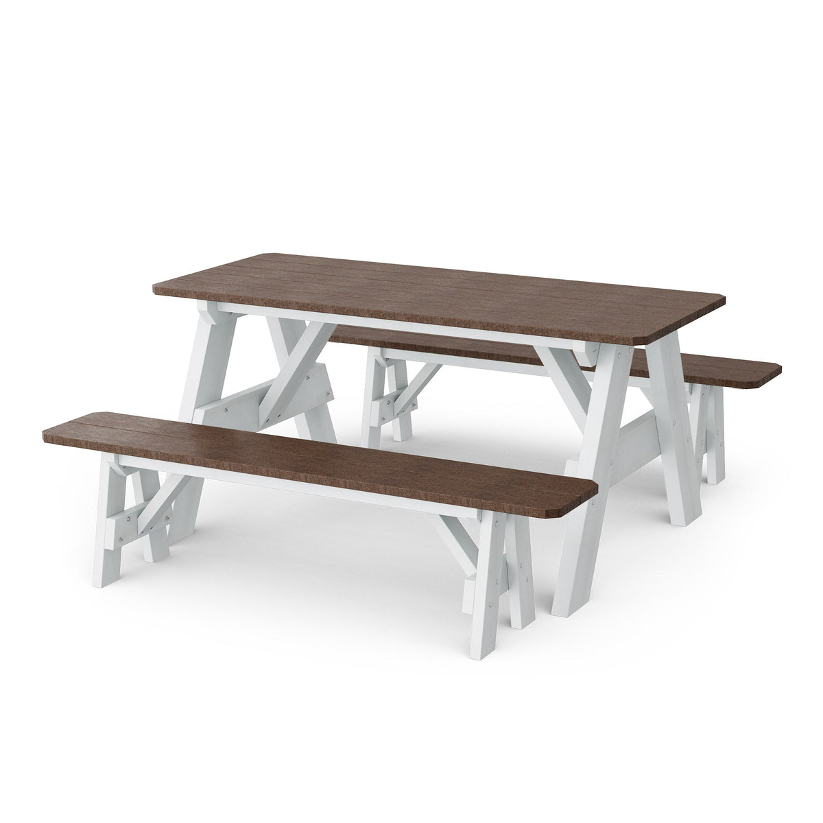 Heritage 72" Picnic Table with Detached Benches Picnic Table