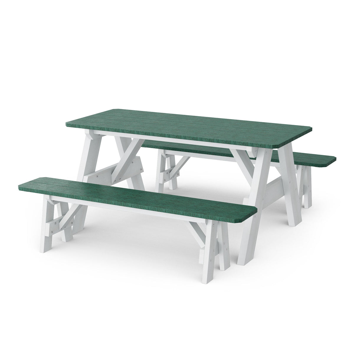 Heritage 72" Picnic Table with Detached Benches Picnic Table