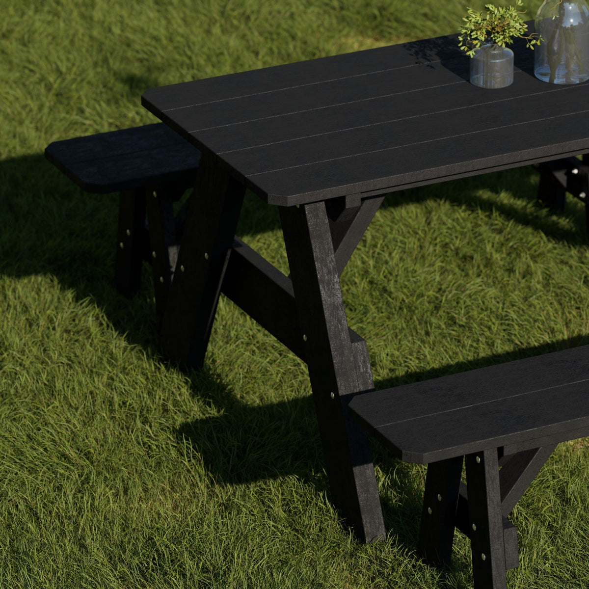Heritage 72" Picnic Table with Detached Benches Picnic Table