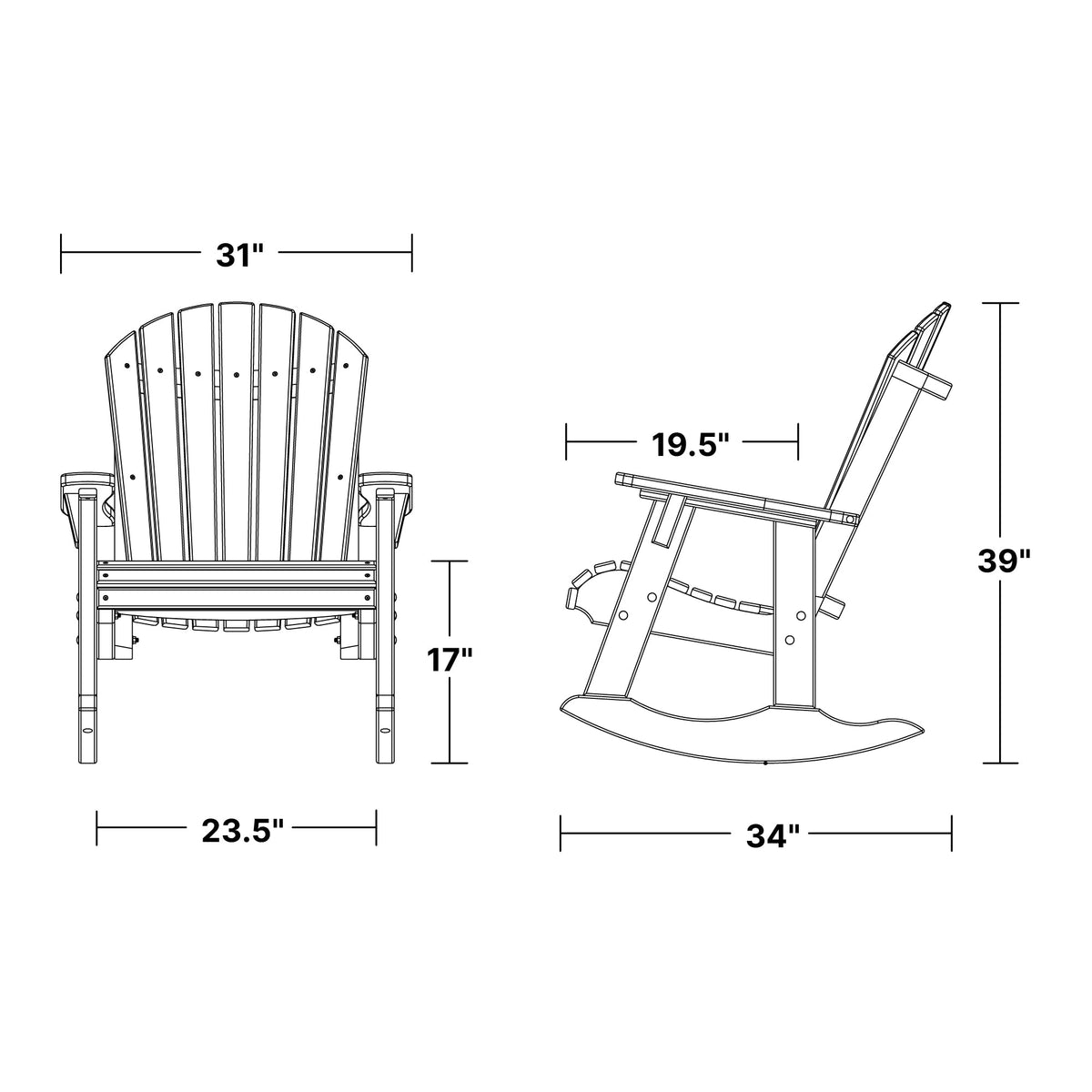 Heritage Adirondack Rocking Chair Rocking Chair