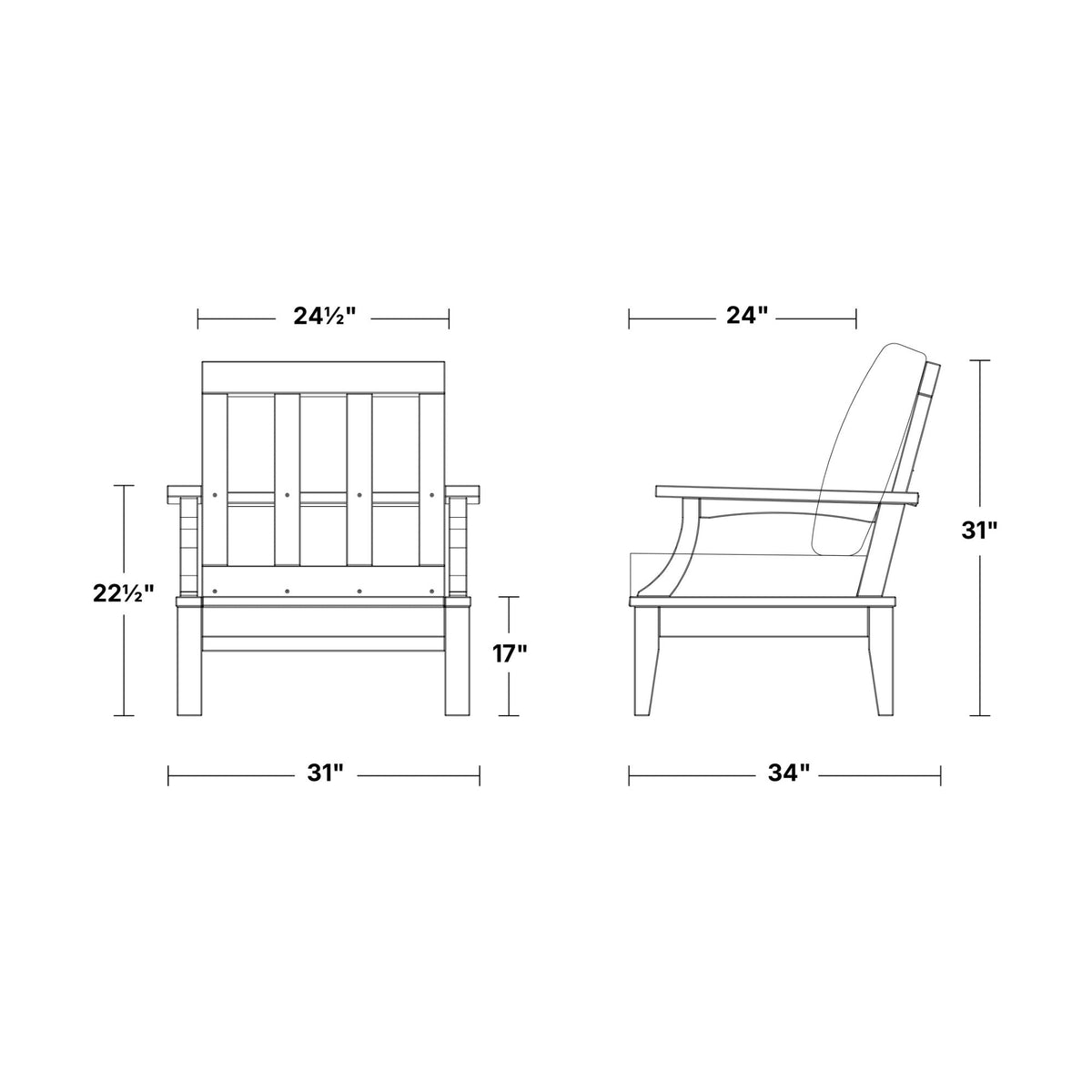 Heritage Deep Seating Chair with Cushions - Option 1 Outdoor Chair