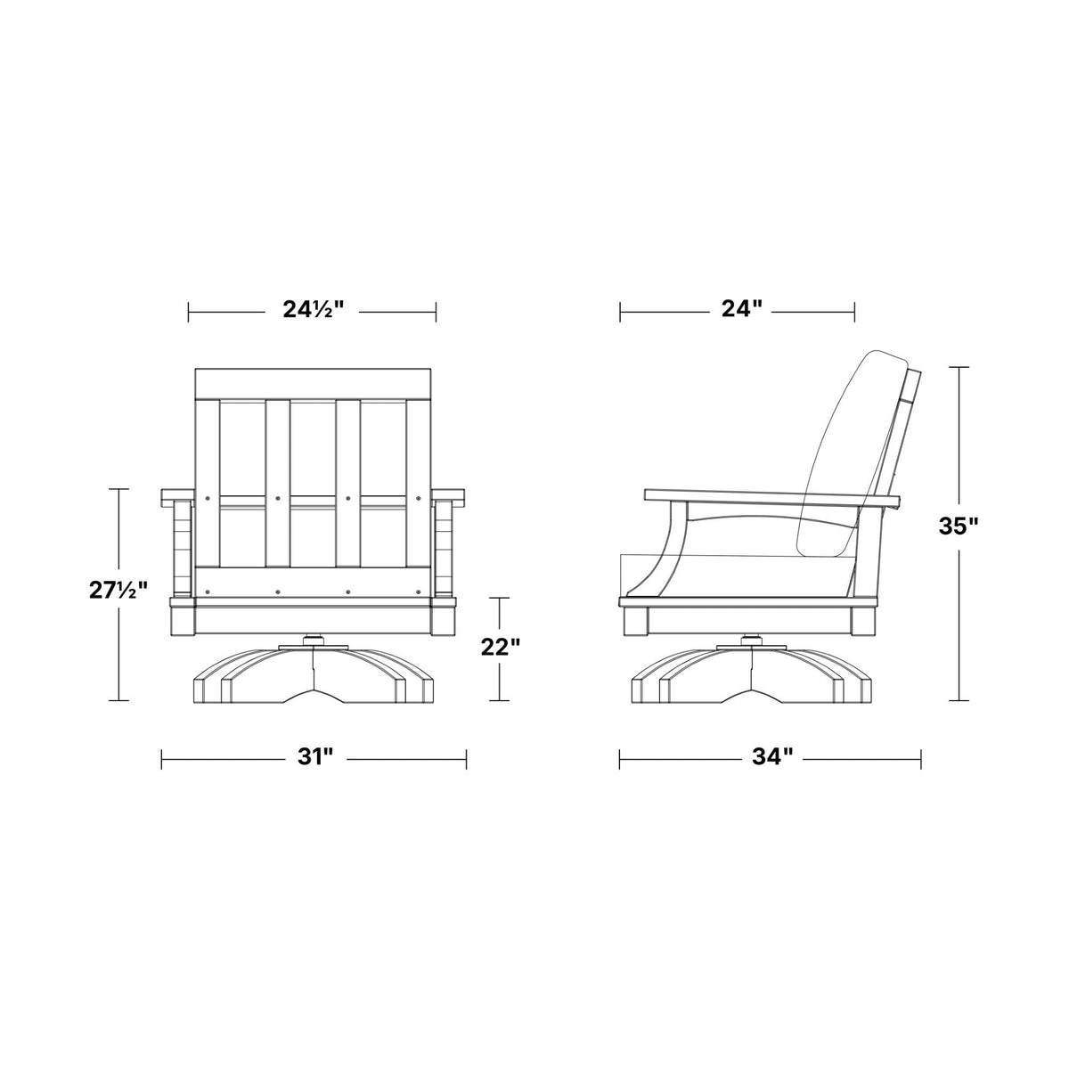 Heritage Deep Seating Swivel Chair Swivel Chair