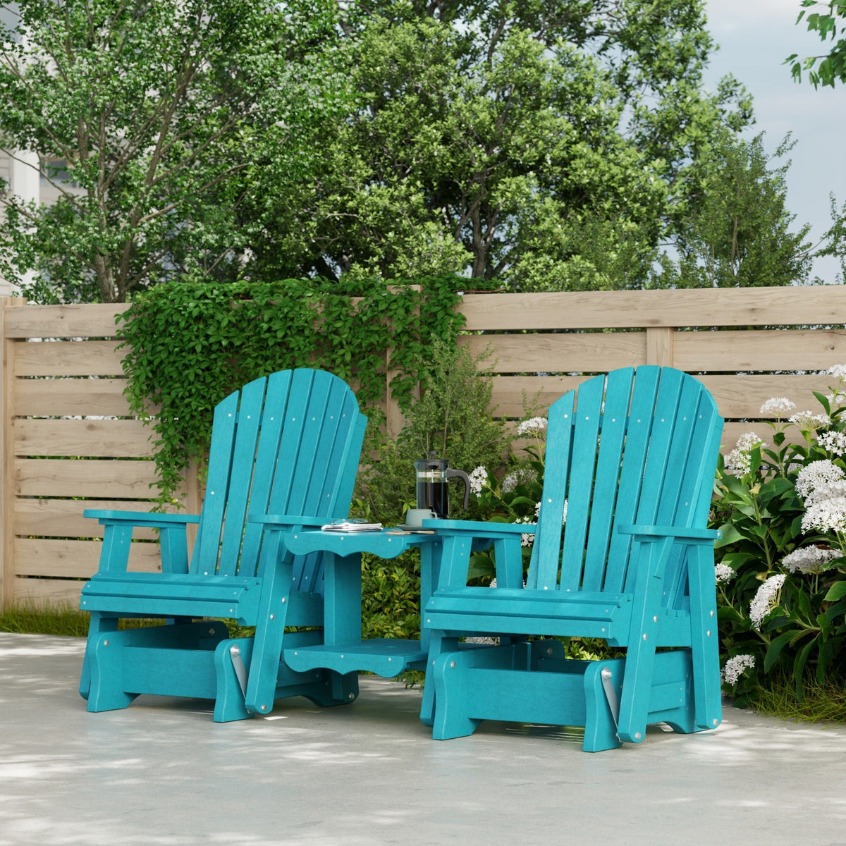 Heritage Double Rock-a-Tee Bench Garden Bench Aruba Blue / Solid