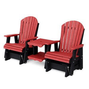 Heritage Double Rock-a-Tee Bench Garden Bench Cardinal Red / Black