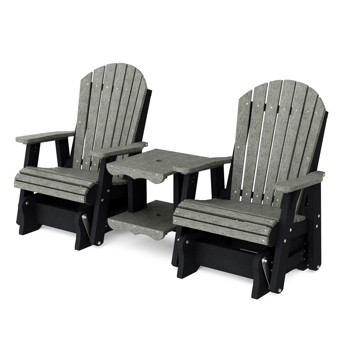 Heritage Double Rock-a-Tee Bench Garden Bench Dark Gray / Black