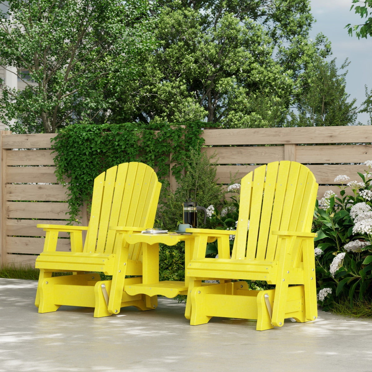 Heritage Double Rock-a-Tee Bench Garden Bench Lemon Yellow / Solid