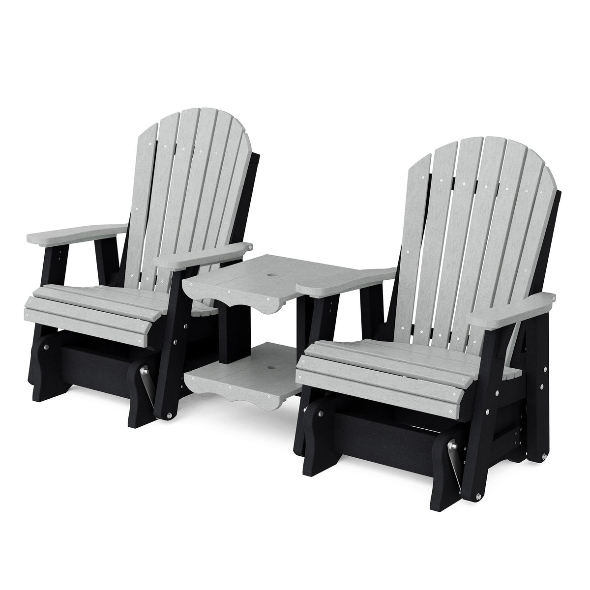 Heritage Double Rock-a-Tee Bench Garden Bench Light Gray / Black