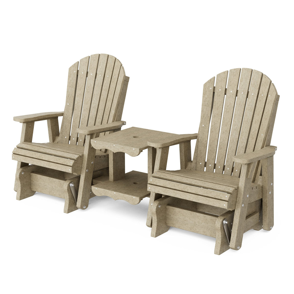 Heritage Double Rock-a-Tee Bench Garden Bench Weathered Wood / Solid