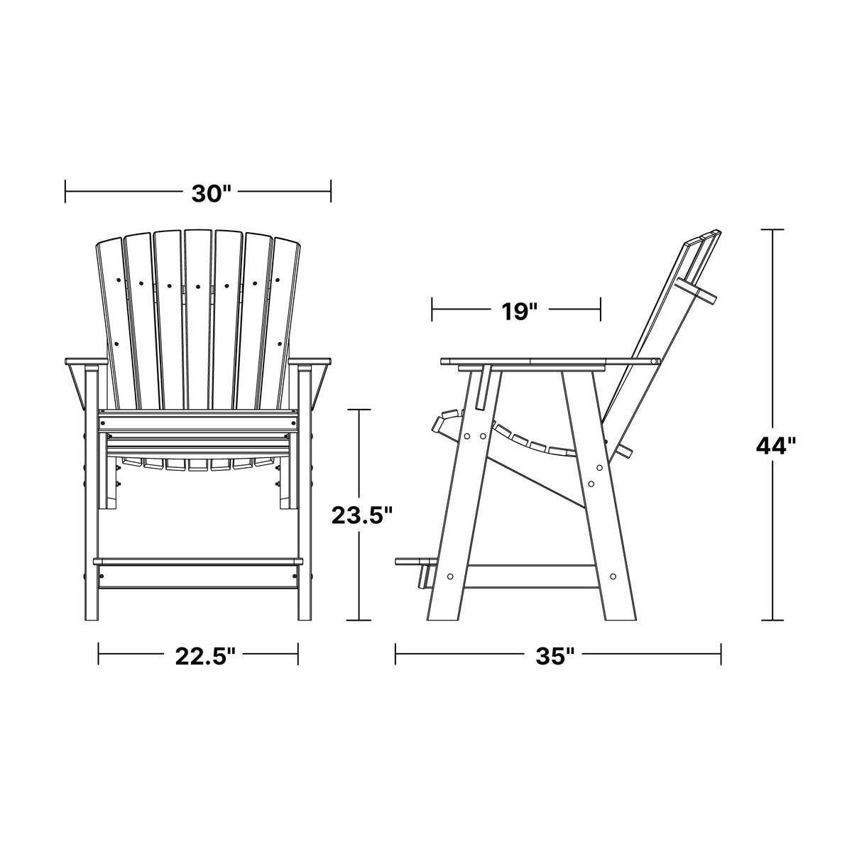 Heritage High Adirondack Chair Outdoor Chair