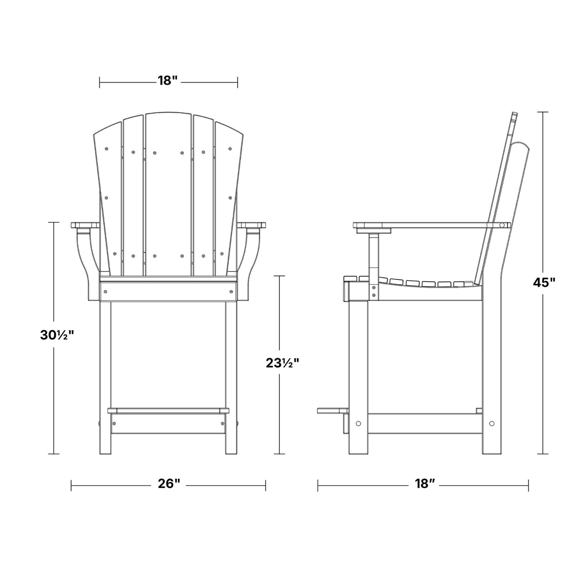 Heritage Patio Counter Chair Outdoor Chair