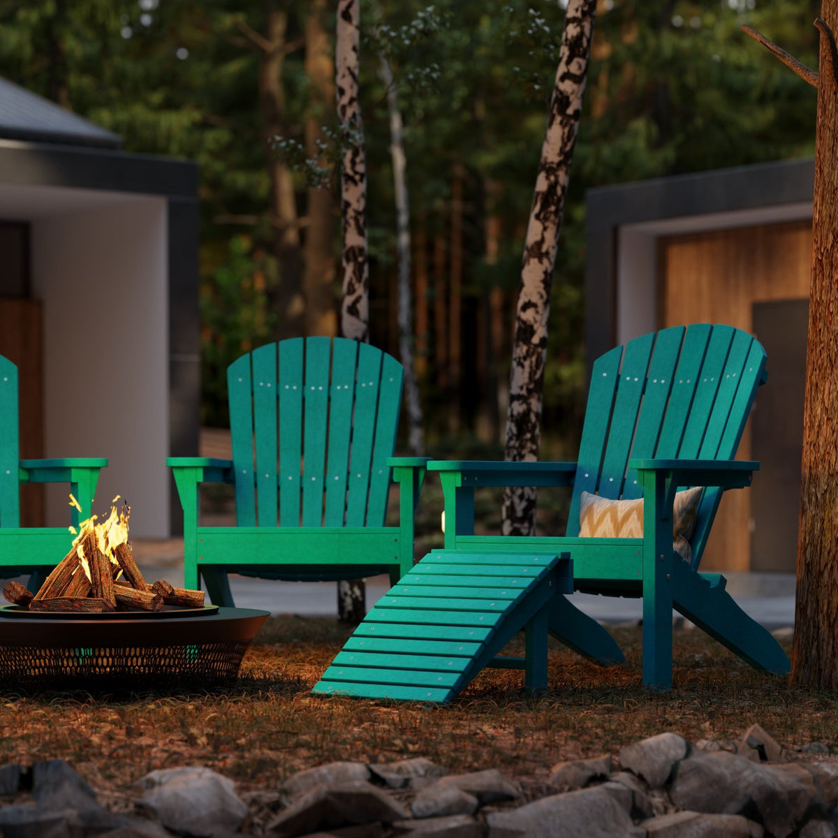 Heritage Sunset Adirondack Chair Garden Bench