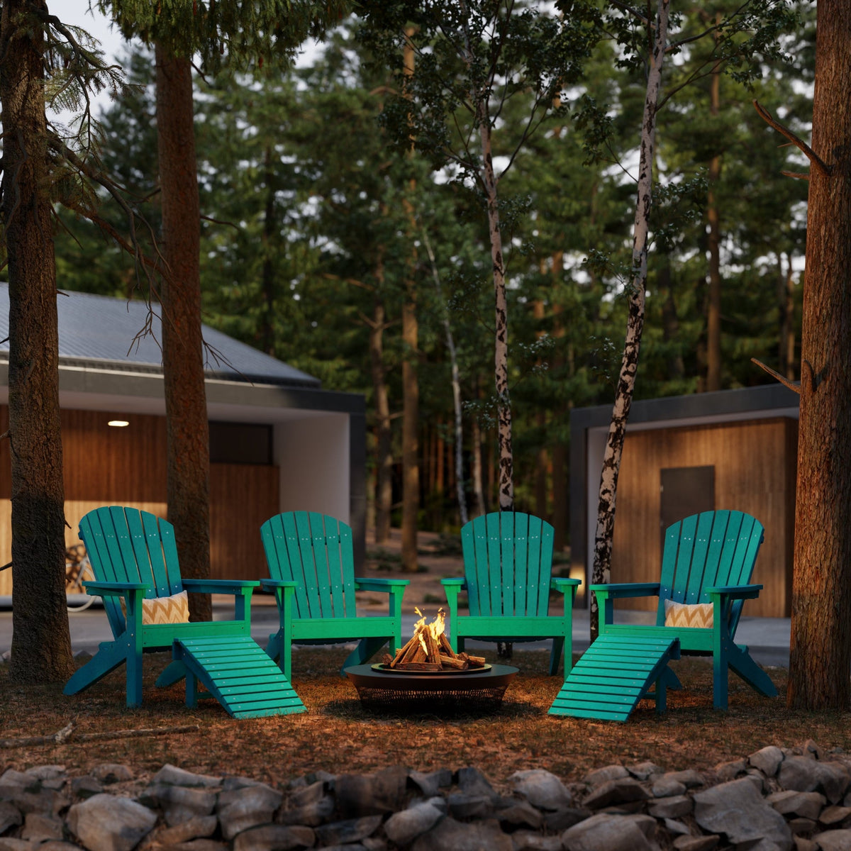 Heritage Sunset Adirondack Chair Garden Bench