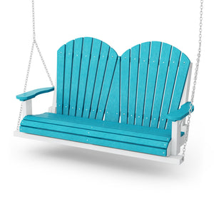 Heritage Two Seat Swing Porch Swing Aruba Blue / White