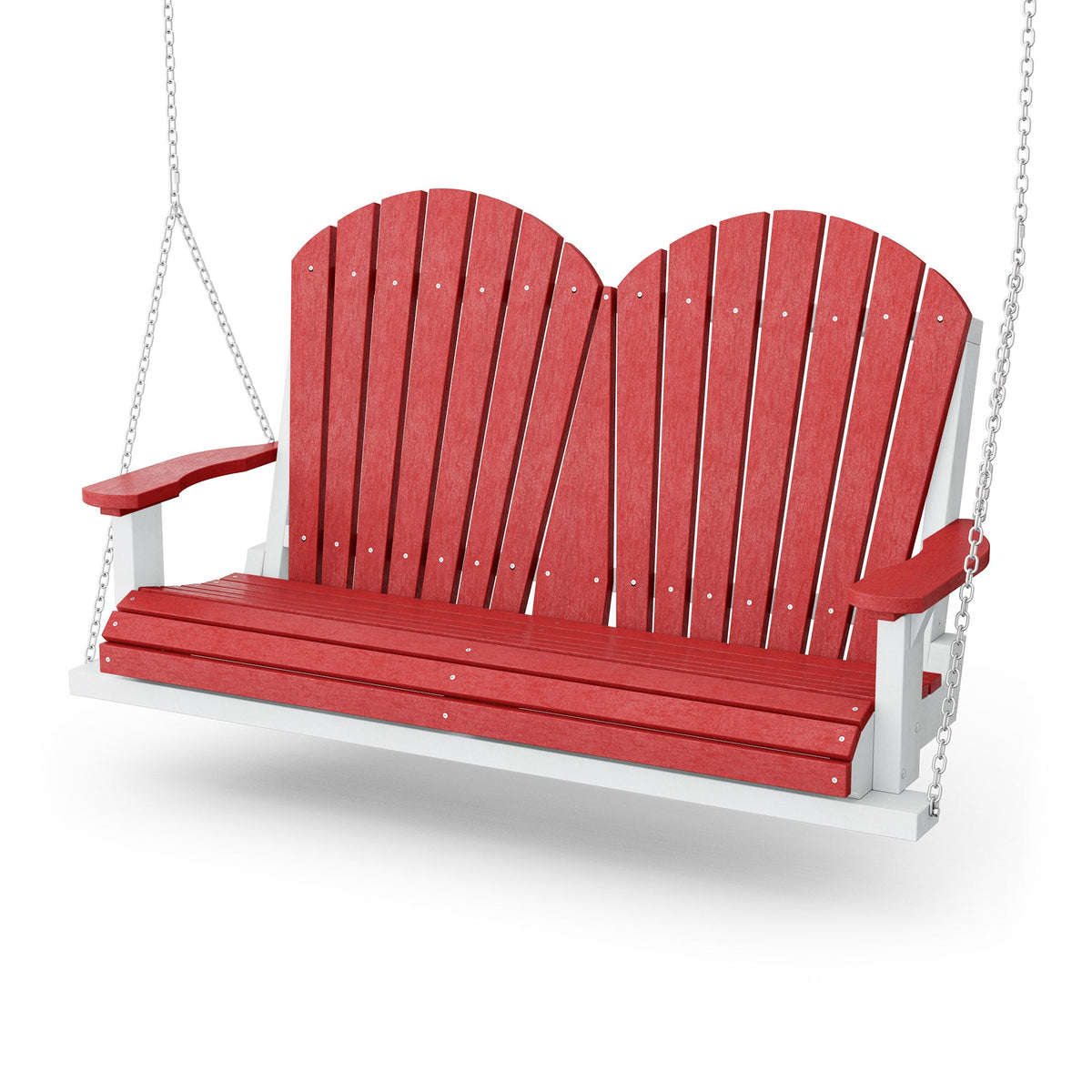 Heritage Two Seat Swing Porch Swing Cardinal Red / White