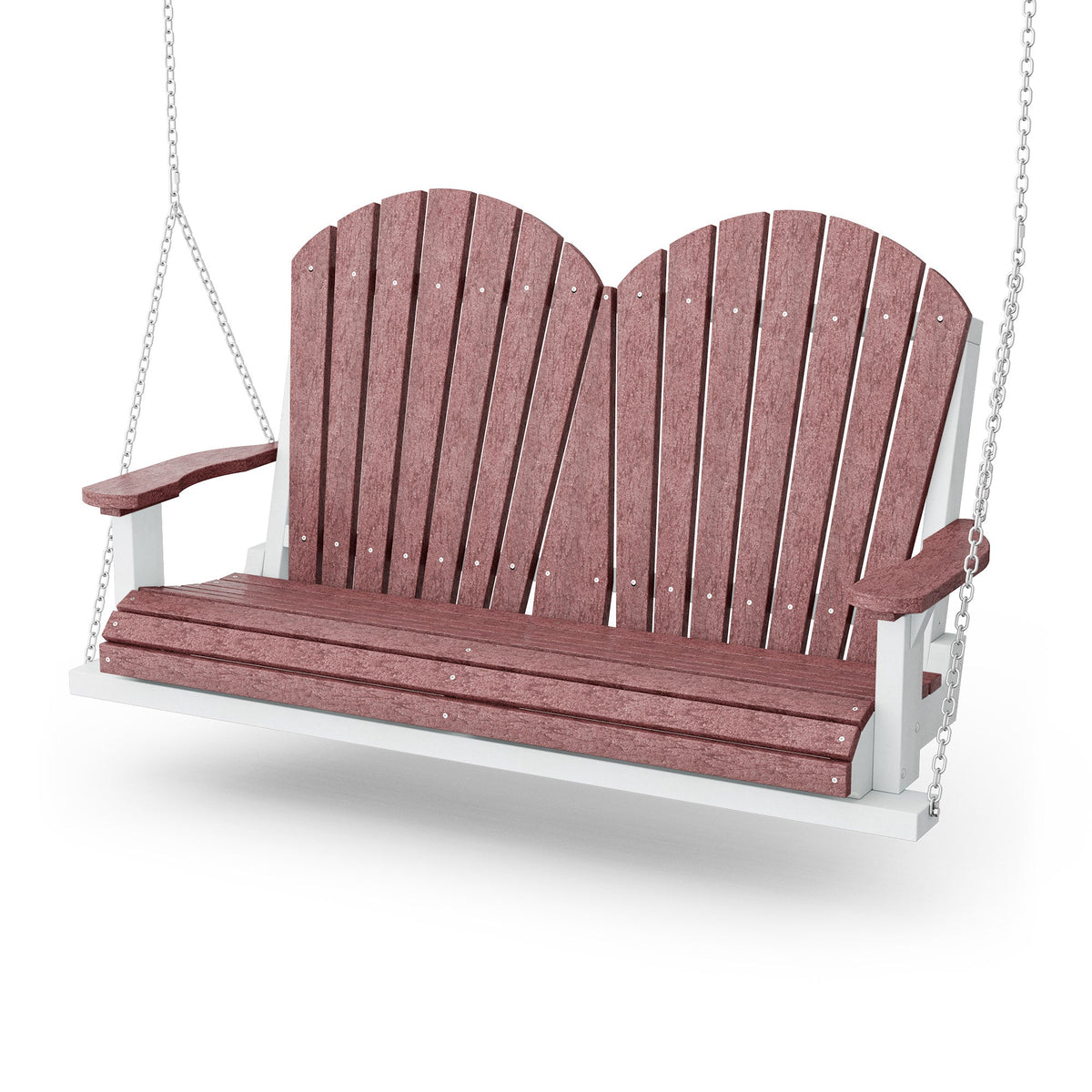 Heritage Two Seat Swing Porch Swing Cherry Wood / White